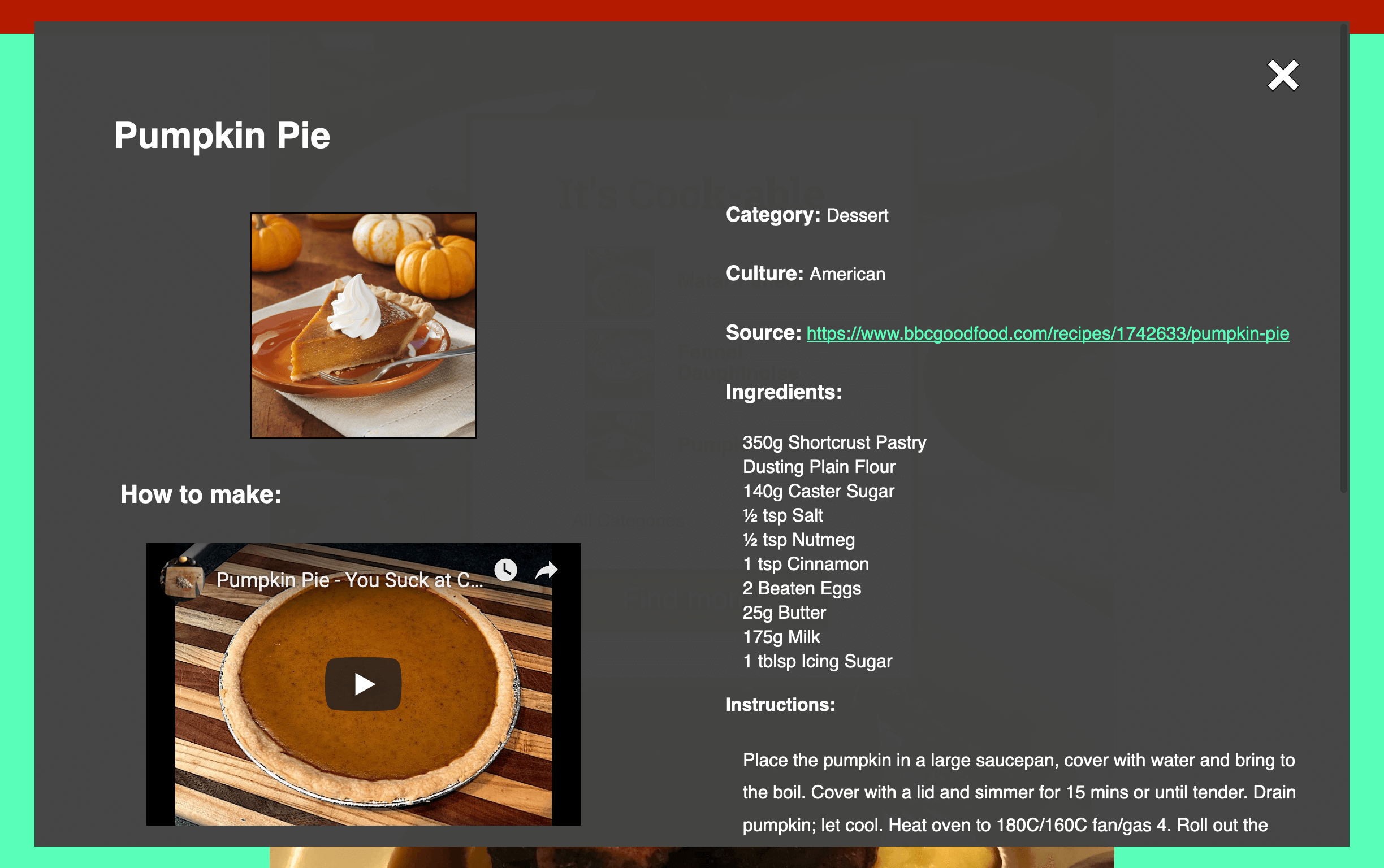 Desktop screenshot of It's Cook-able app